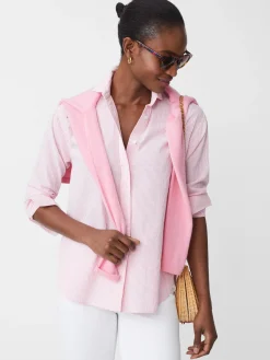 J.McLaughlin Finn Seersucker Shirt In Stripe-Women Tops