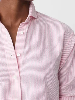J.McLaughlin Finn Seersucker Shirt In Stripe-Women Tops