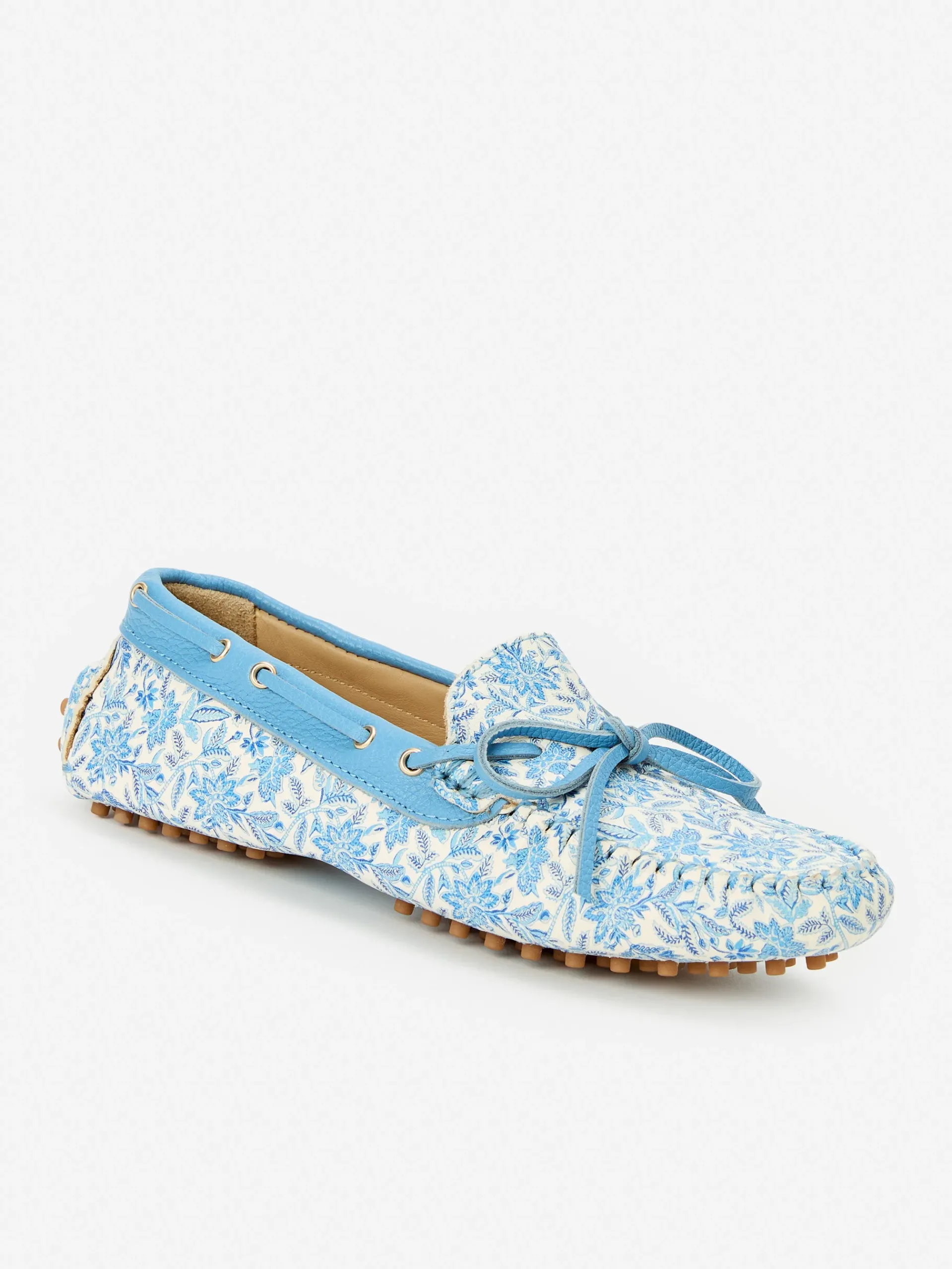 J.McLaughlin Flagler Leather Driving Mocassins In Micro Bloomsbury-Women Shoes & Accessories|Flats