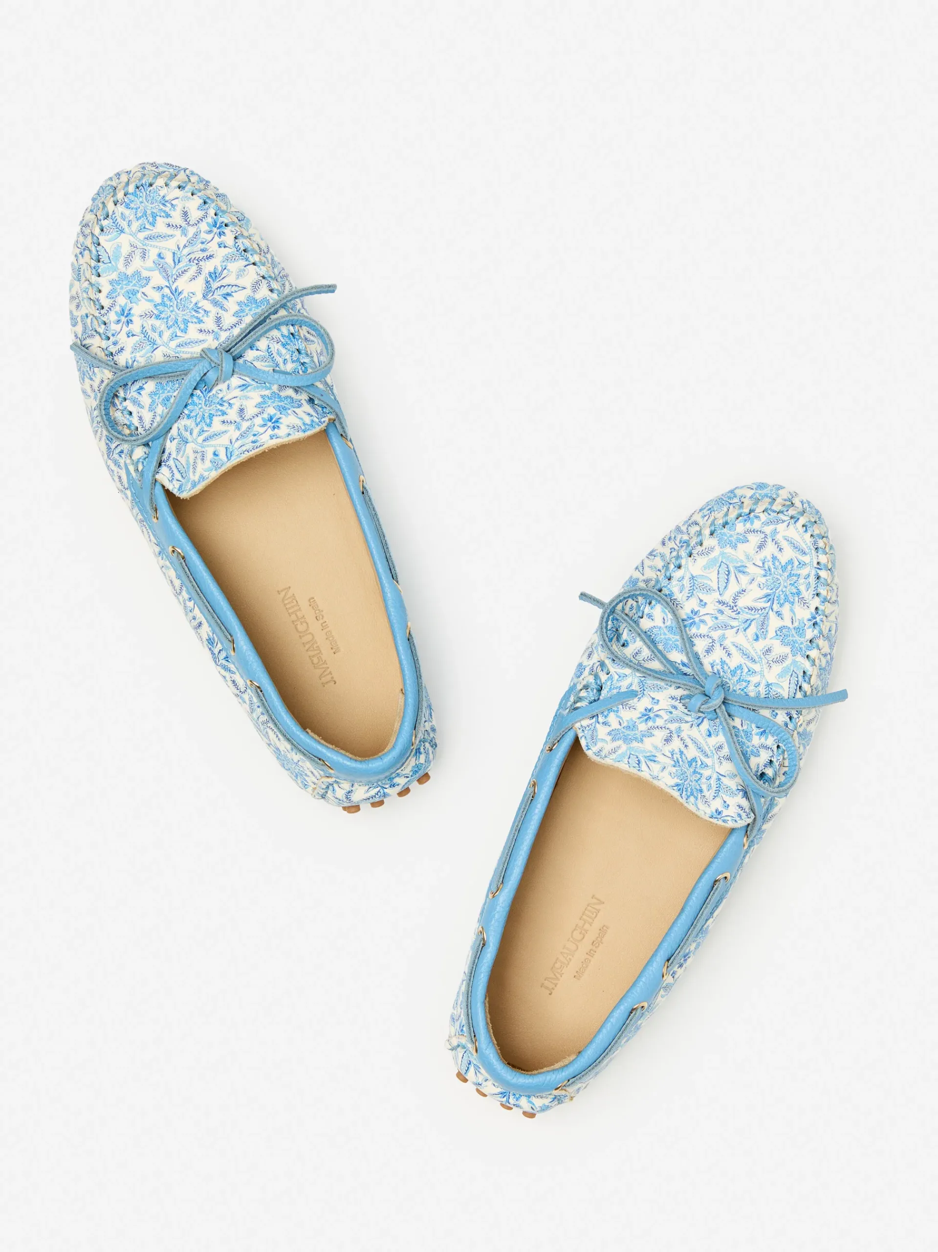 J.McLaughlin Flagler Leather Driving Mocassins In Micro Bloomsbury-Women Shoes & Accessories|Flats