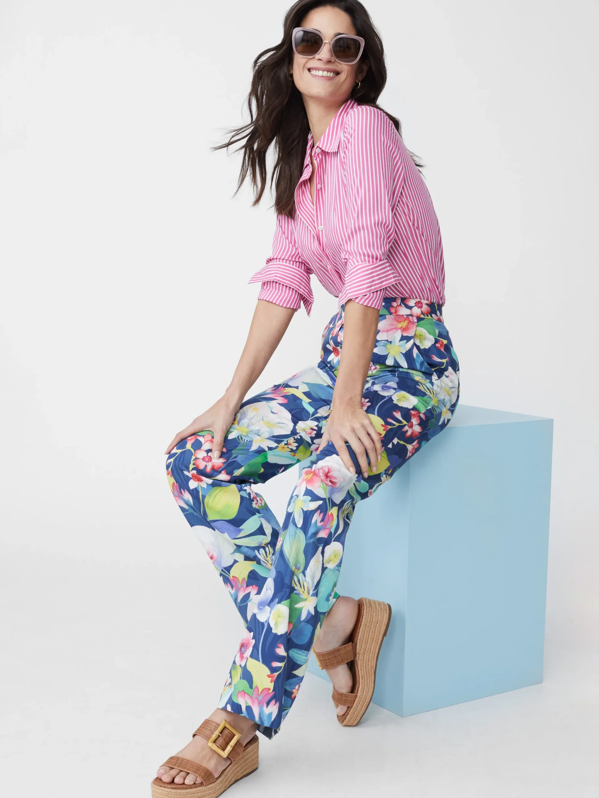J.McLaughlin Fleur Bamboo Buckle Wedges-Women Shoes & Accessories|Heels & Wedges