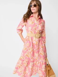 J.McLaughlin Foley Linen Dress In Trinidad Abstract-Women Dresses