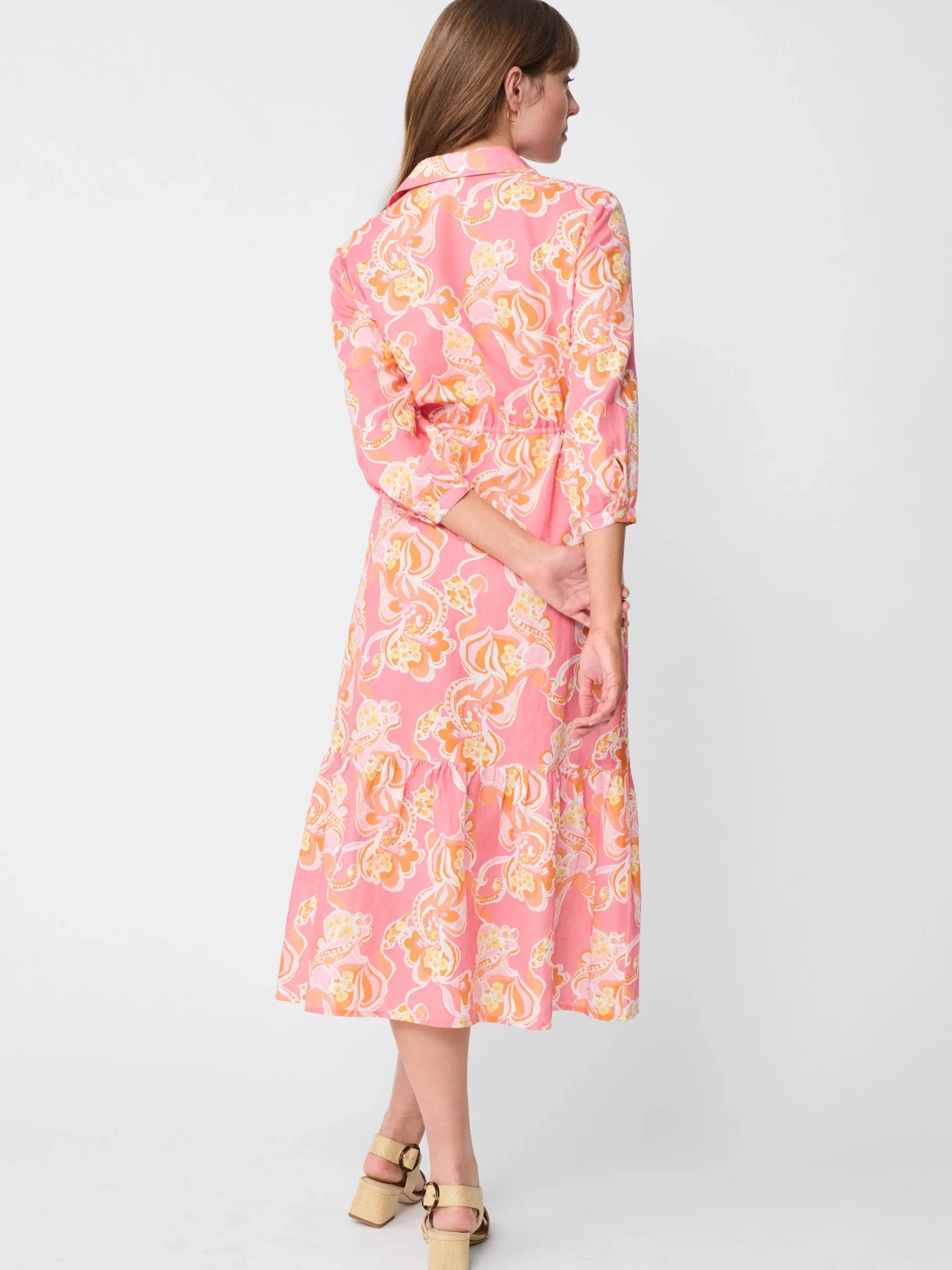 J.McLaughlin Foley Linen Dress In Trinidad Abstract-Women Dresses