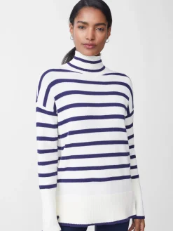 J.McLaughlin Garance Turtleneck In Stripe-Women Sweaters