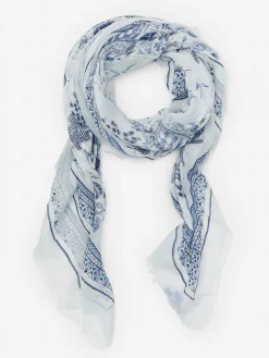 J.McLaughlin Giselle Scarf In Chinoiserie Toile Square-Women Scarves