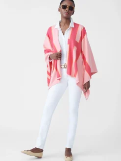 J.McLaughlin Giulietta Wrap In Block Stripe-Women Jackets & Outerwear|Sweaters