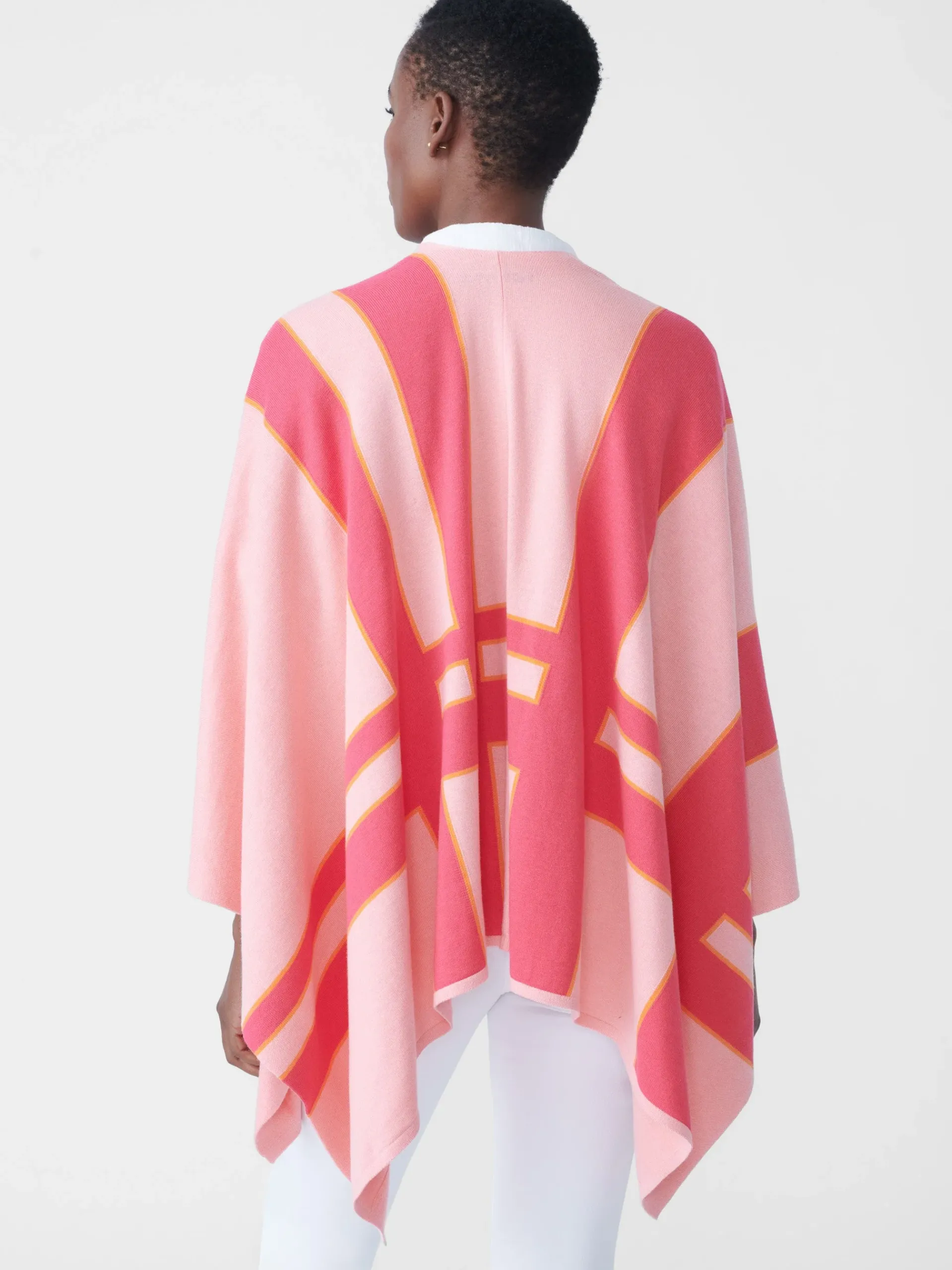 J.McLaughlin Giulietta Wrap In Block Stripe-Women Jackets & Outerwear|Sweaters