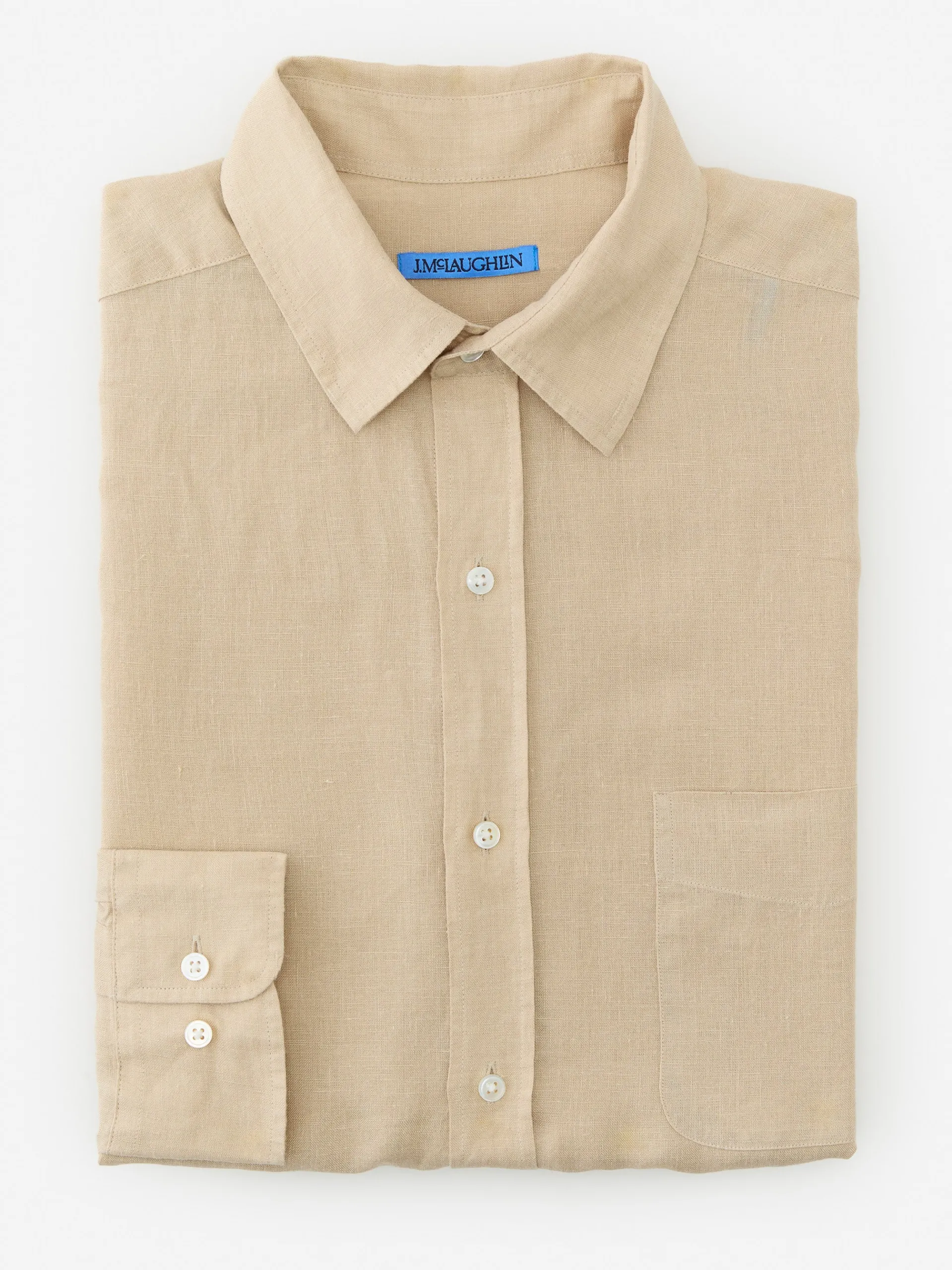 J.McLaughlin Gramercy Classic Fit Linen Shirt- Shirts