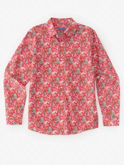 J.McLaughlin Gramercy Modern Fit Silk Blend Shirt In Rare Bird- Shirts