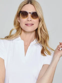J.McLaughlin Greens Cap Sleeve Polo-Women Tops