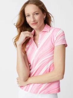 J.McLaughlin Greens Polo In Weaver-Women Tops