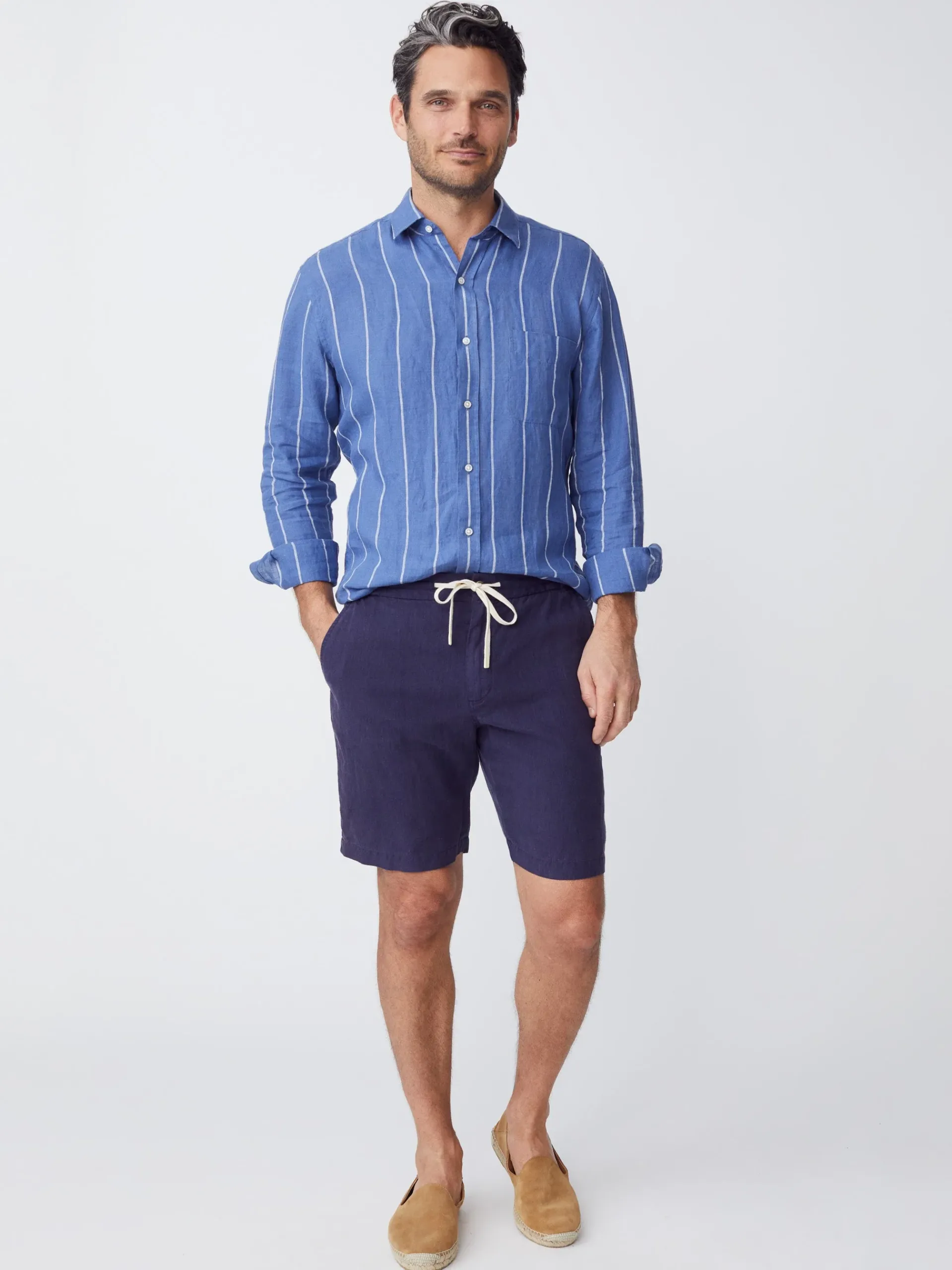 J.McLaughlin Griffin 7" Linen Shorts- Shorts