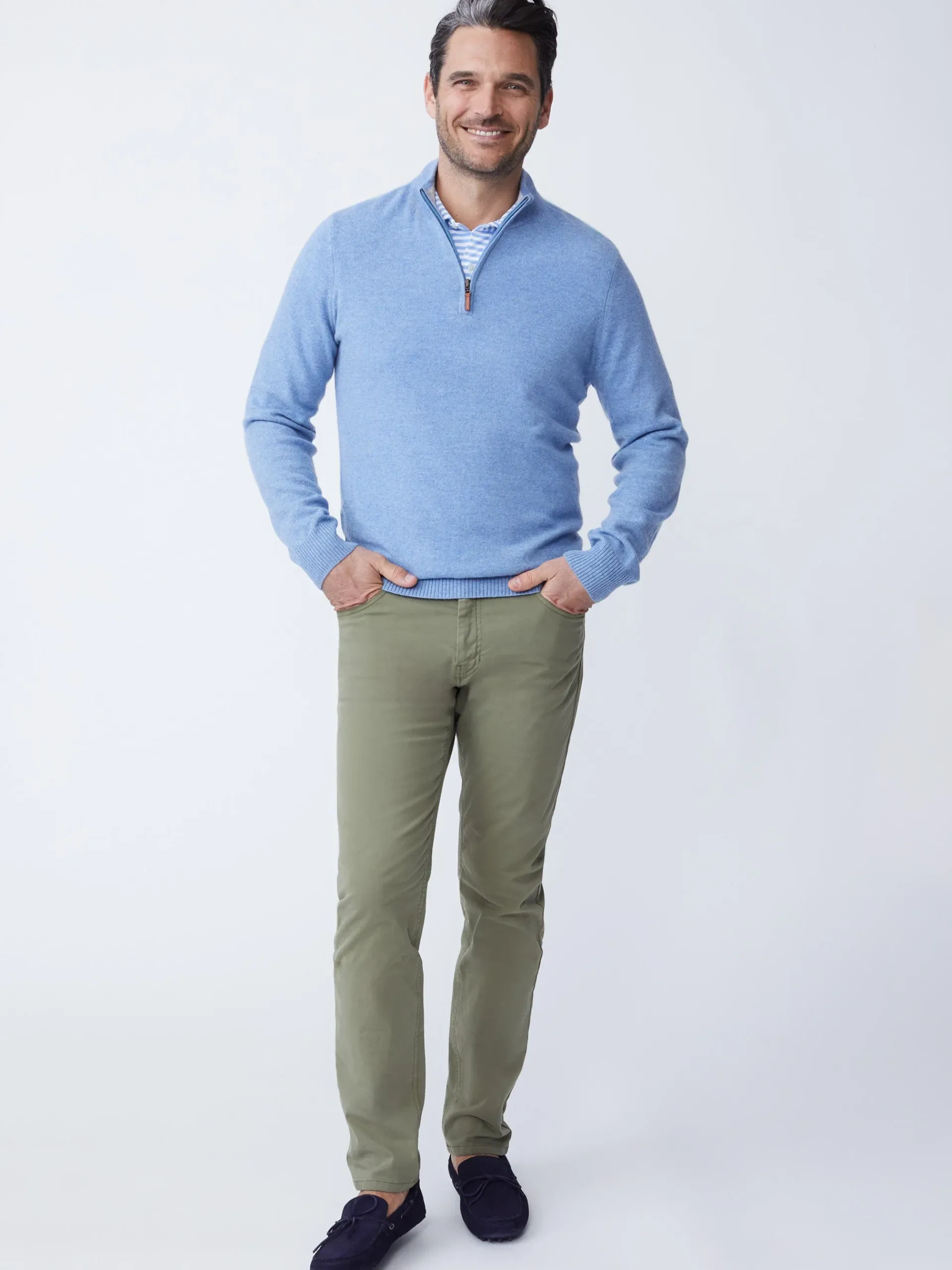 J.McLaughlin Henry Cashmere 1/4 Zip- Sweaters