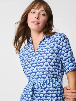 J.McLaughlin Janelle Silk Dress In Gingko Mosaic-Women Dresses