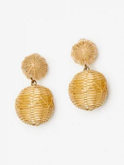 J.McLaughlin J.McL X Rebecca De Ravenel Rattan Post Earrings-Women Shoes & Accessories