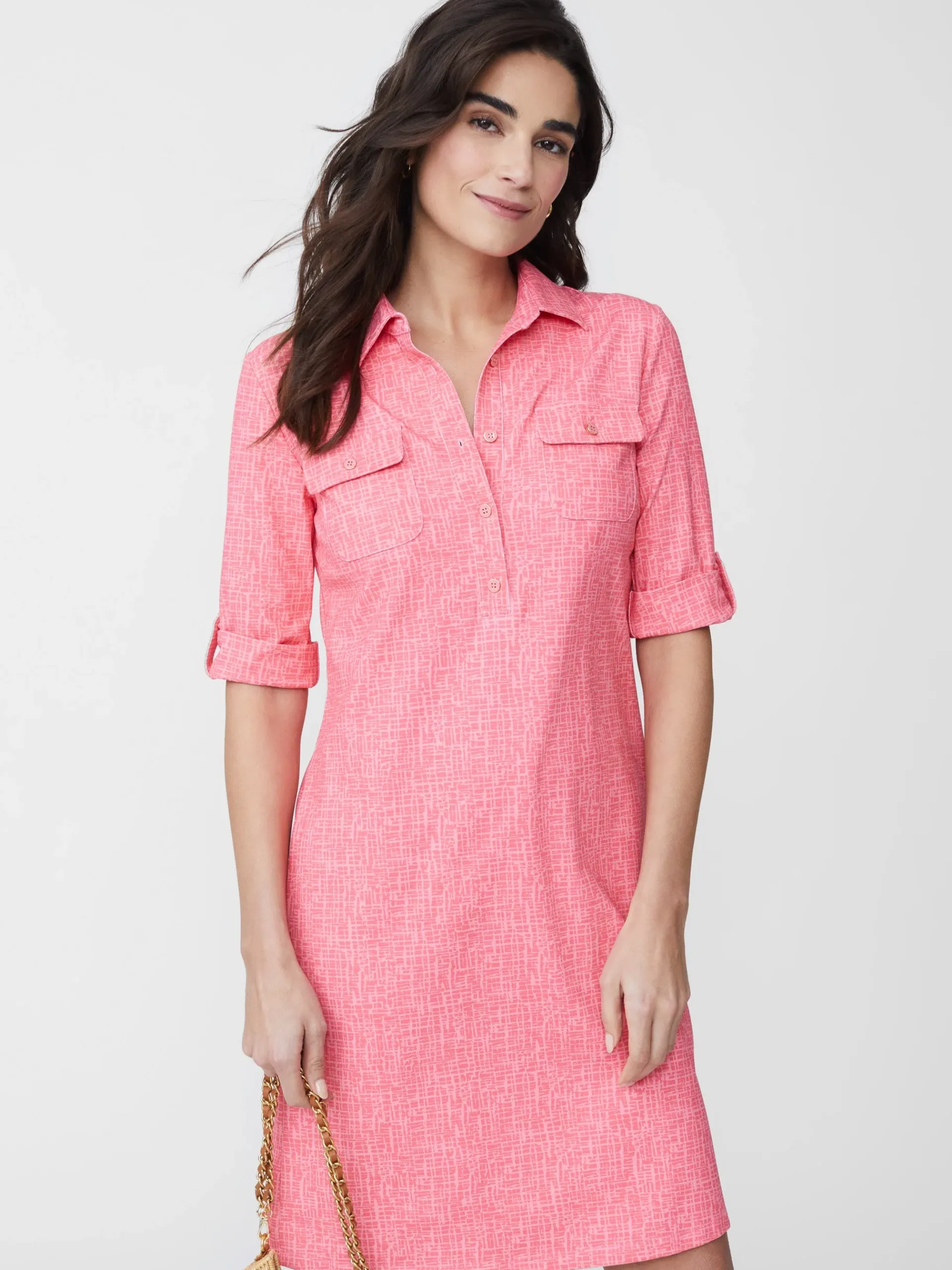 J.McLaughlin Lawrence Dress In Cross Hachure-Women Dresses