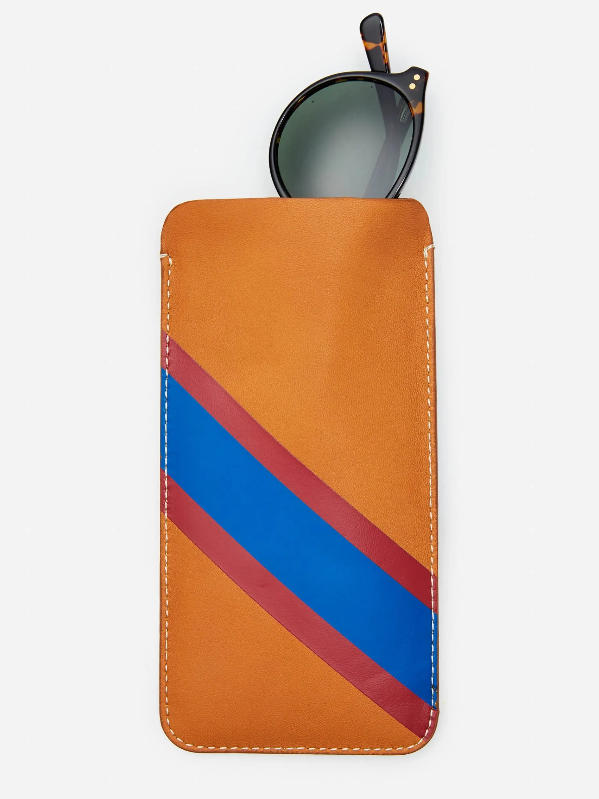 J.McLaughlin Leather Eyewear Case In Fall Multi Stripes- Shoes & Accessories|Luggage & Travel