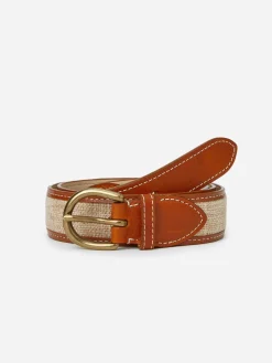 J.McLaughlin Leopold Linen Belt- Shoes & Accessories|Belts