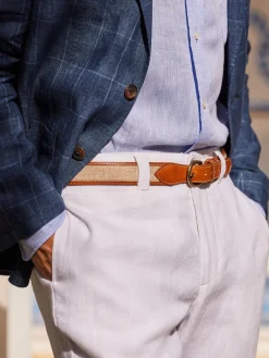 J.McLaughlin Leopold Linen Belt- Shoes & Accessories|Belts
