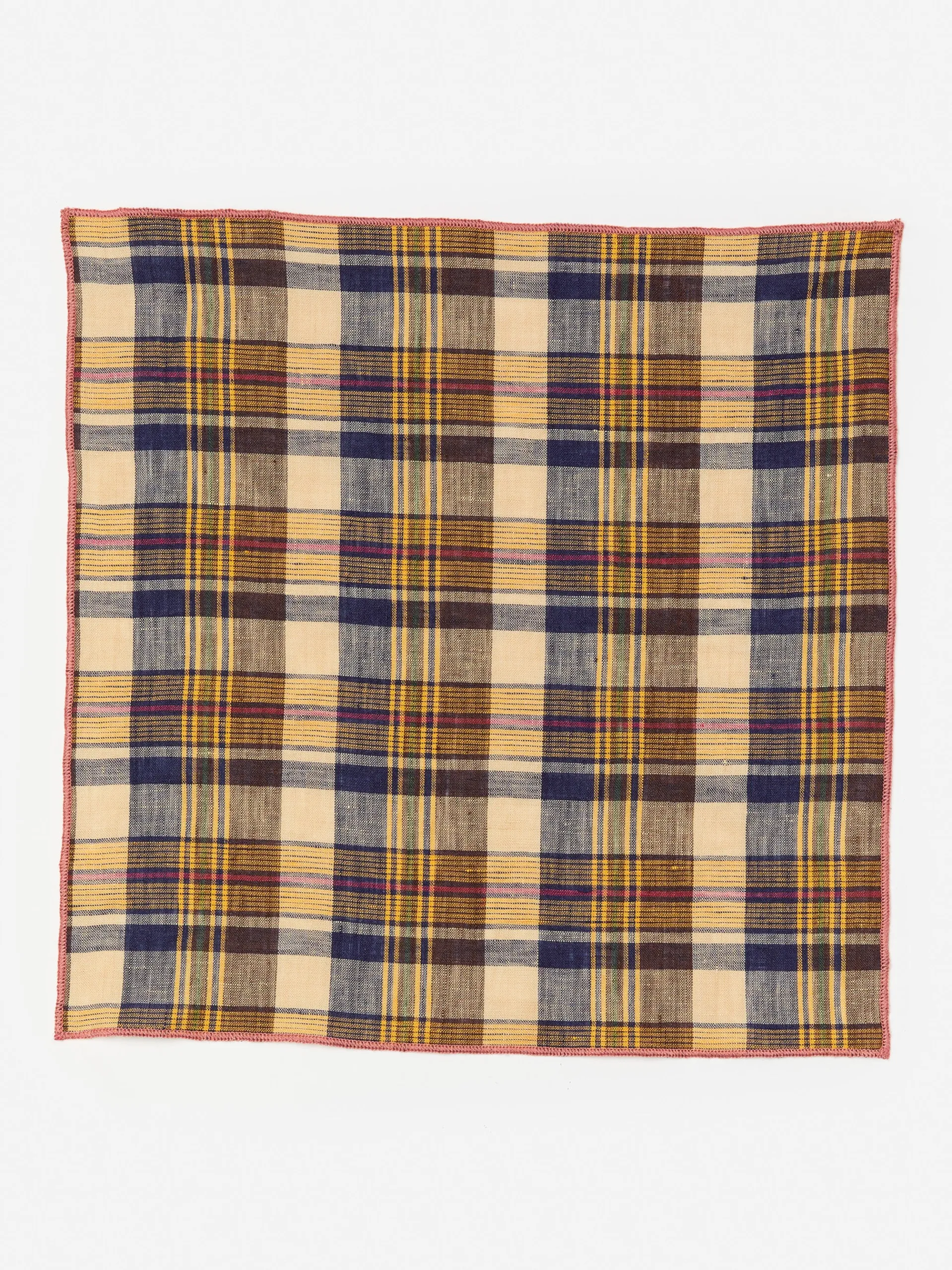 J.McLaughlin Linen Pocket Square In Plaid- Shoes & Accessories|Pocket Squares