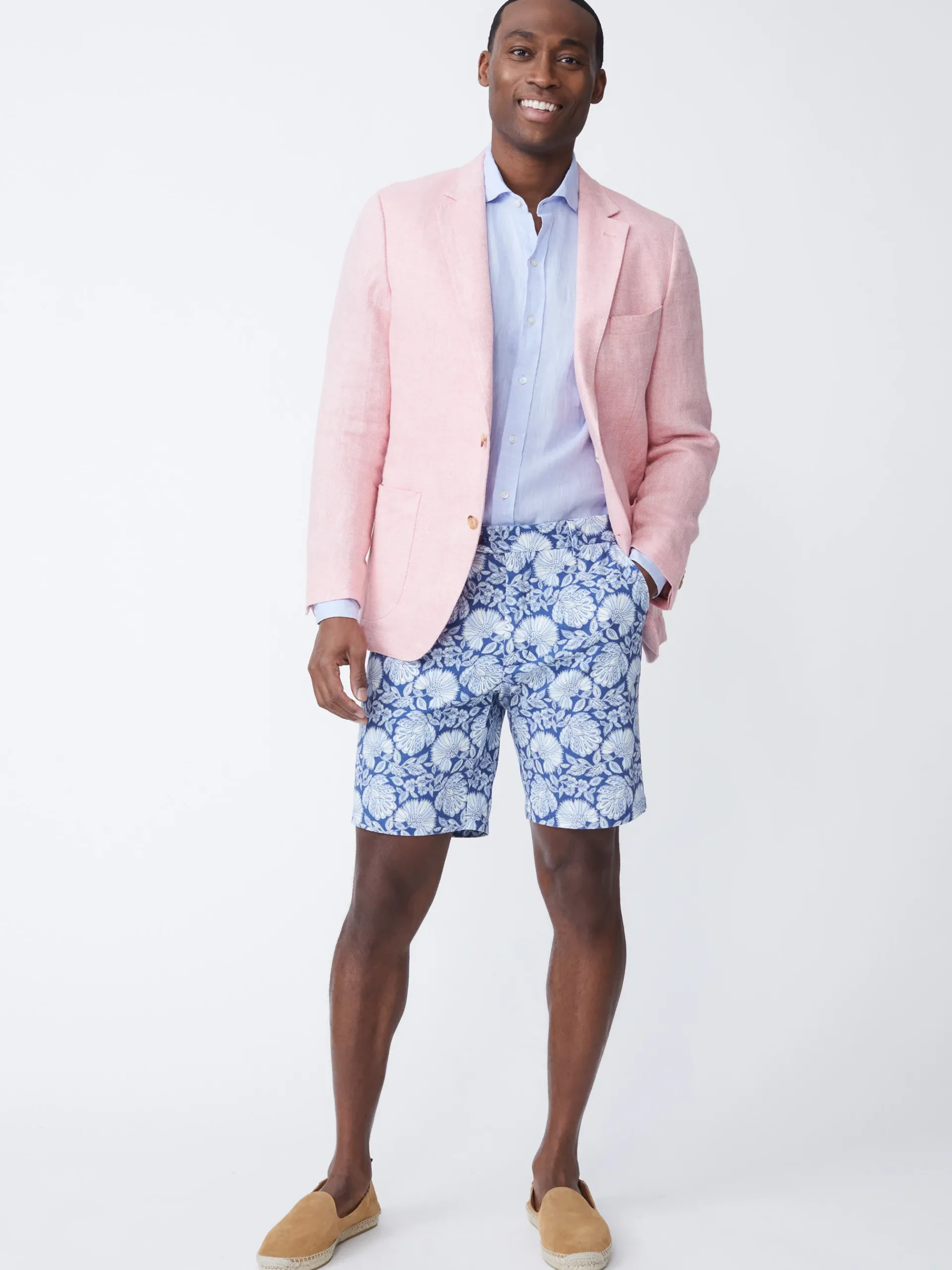 J.McLaughlin Lisbon Linen Blazer In Herringbone- Jackets & Outerwear|Sport Coats
