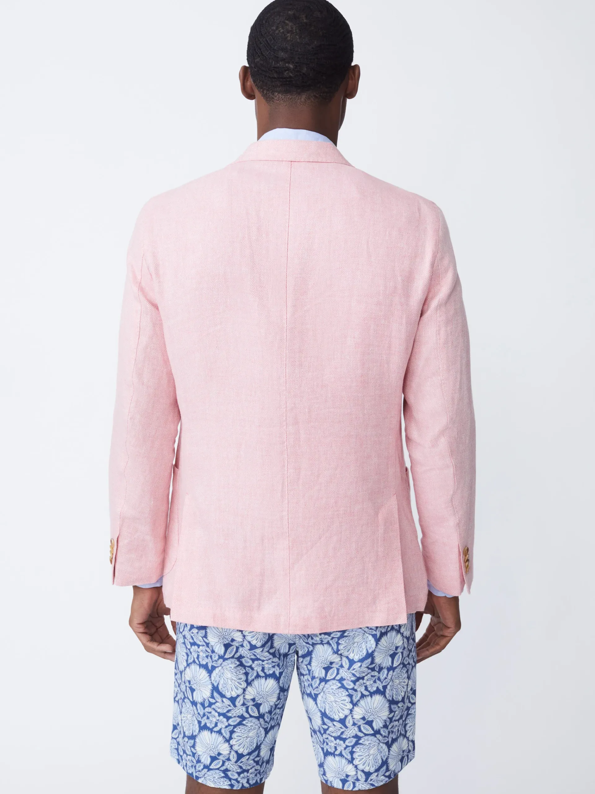 J.McLaughlin Lisbon Linen Blazer In Herringbone- Jackets & Outerwear|Sport Coats