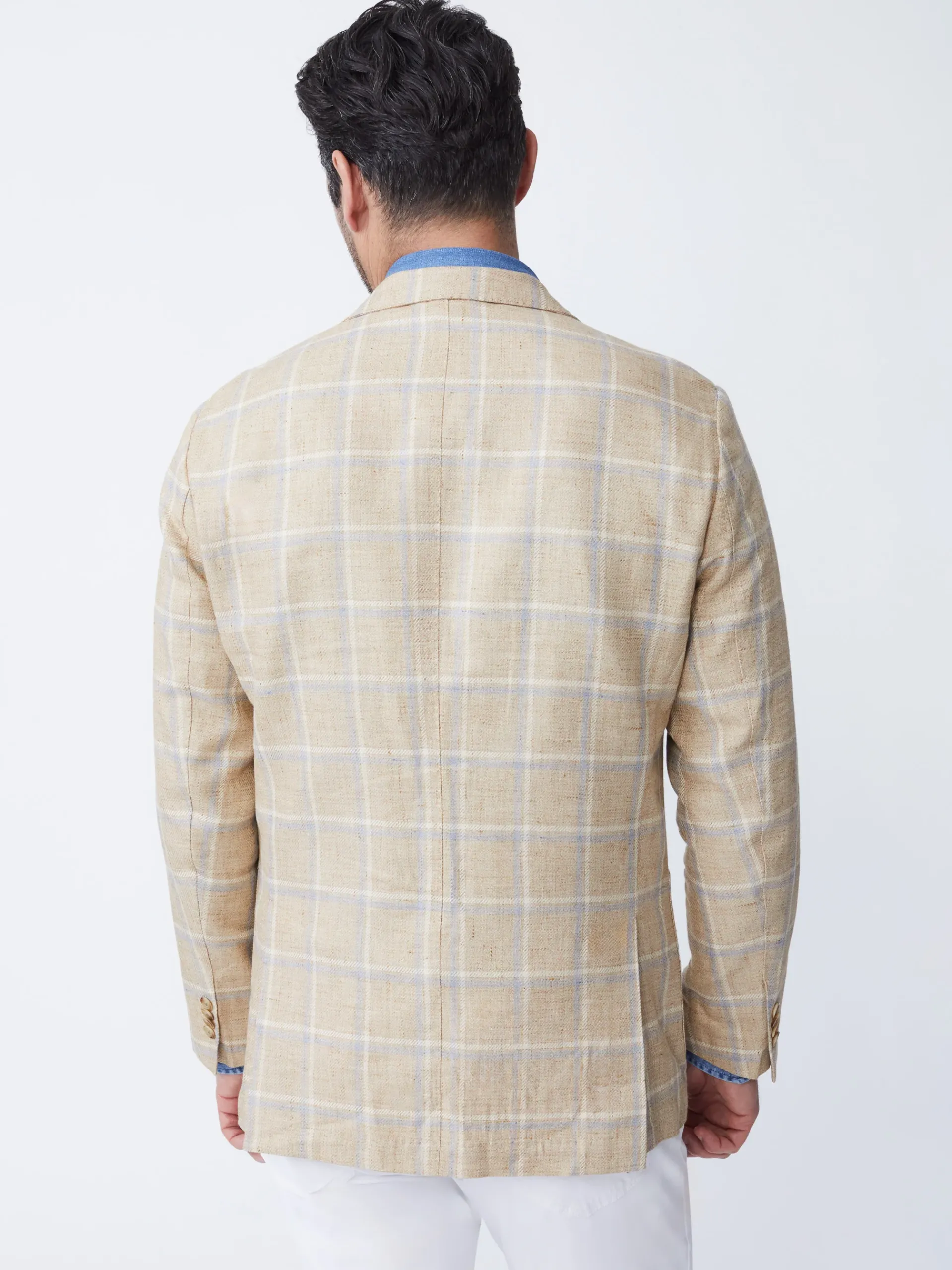 J.McLaughlin Lisbon Linen Blazer In Window Pane- Jackets & Outerwear|Sport Coats