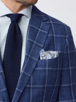 J.McLaughlin Lisbon Linen Blend Blazer In Window Pane- Jackets & Outerwear|Sport Coats
