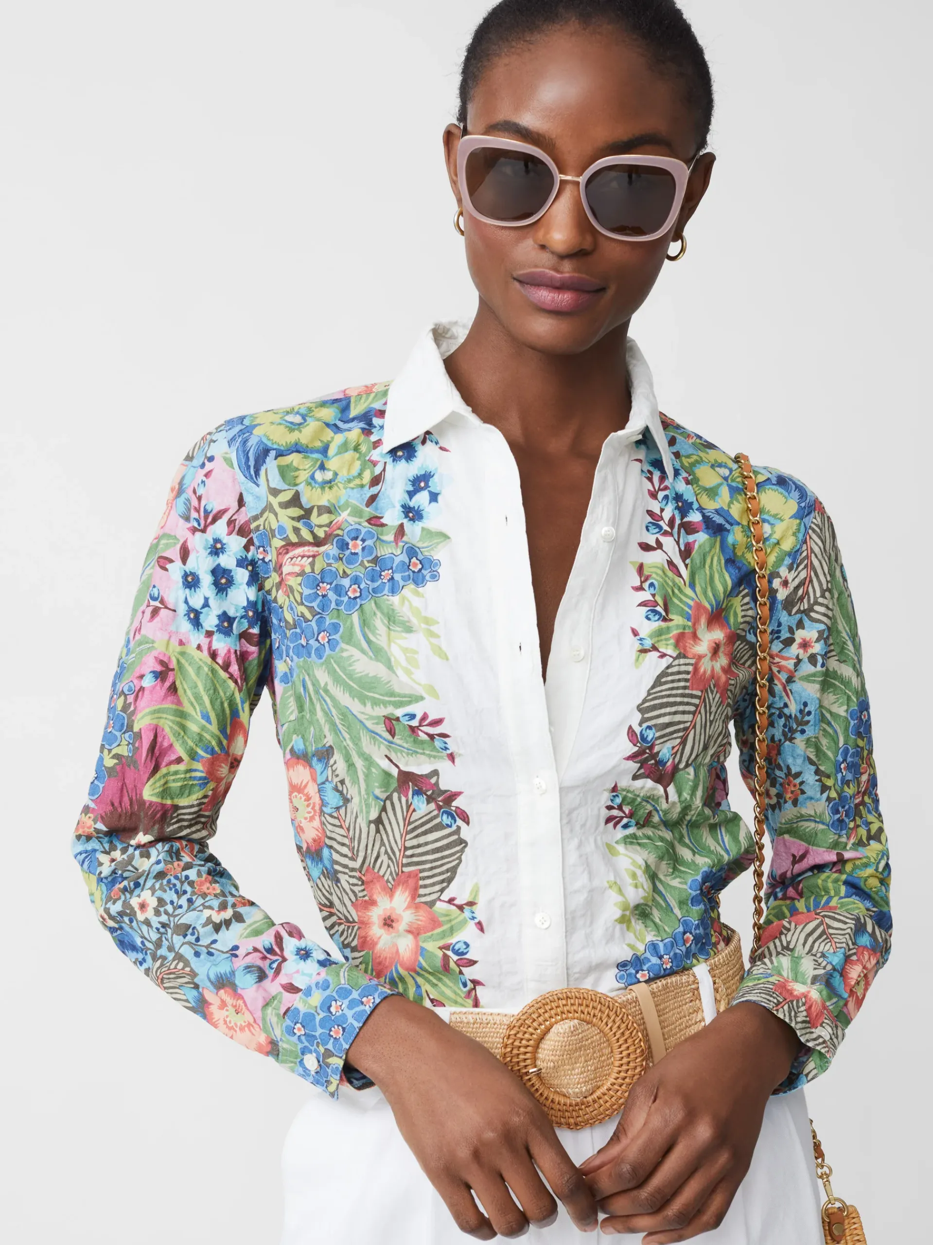 J.McLaughlin Lois Shirt In Paradise Breeze-Women Tops