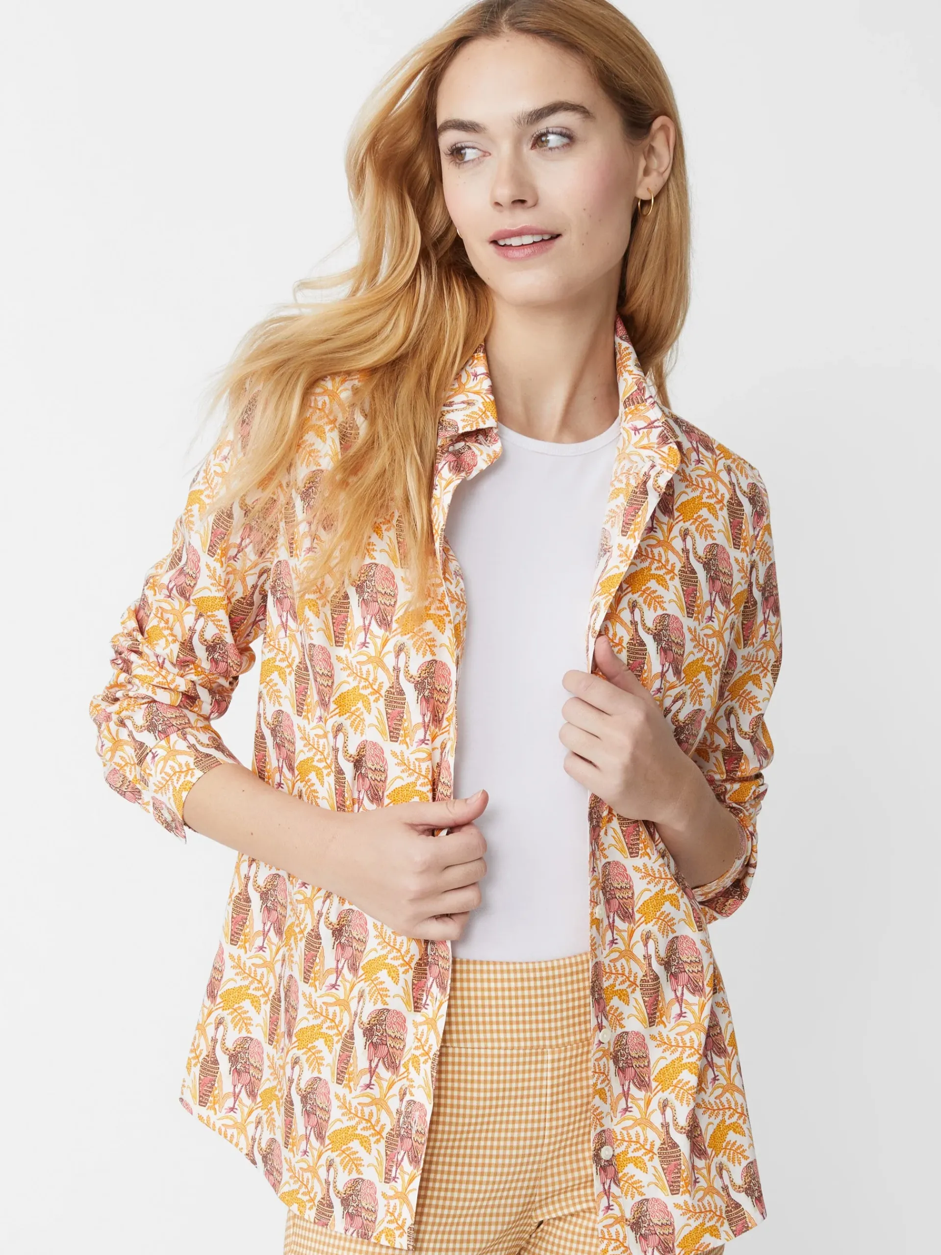 J.McLaughlin Lois Shirt In Rare Bird-Women Tops