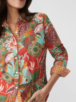 J.McLaughlin Lois Shirt In Terra Blossom Geo-Women Tops