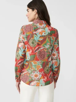 J.McLaughlin Lois Shirt In Terra Blossom Geo-Women Tops
