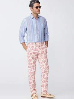 J.McLaughlin Lukas Pants In Mega Coral Cay Texture- Pants