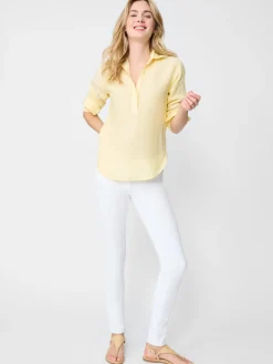 J.McLaughlin Lula Linen Shirt In Stripe-Women Tops