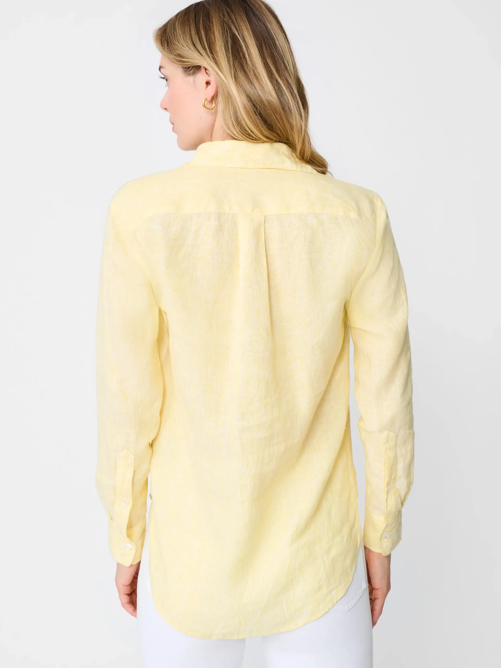 J.McLaughlin Lula Linen Shirt In Stripe-Women Tops