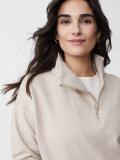 J.McLaughlin Maeba Fleece Top In Herringbone Jacquard-Women Tops