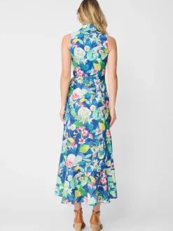 J.McLaughlin Miramar Linen Dress In Floral Reef-Women Dresses