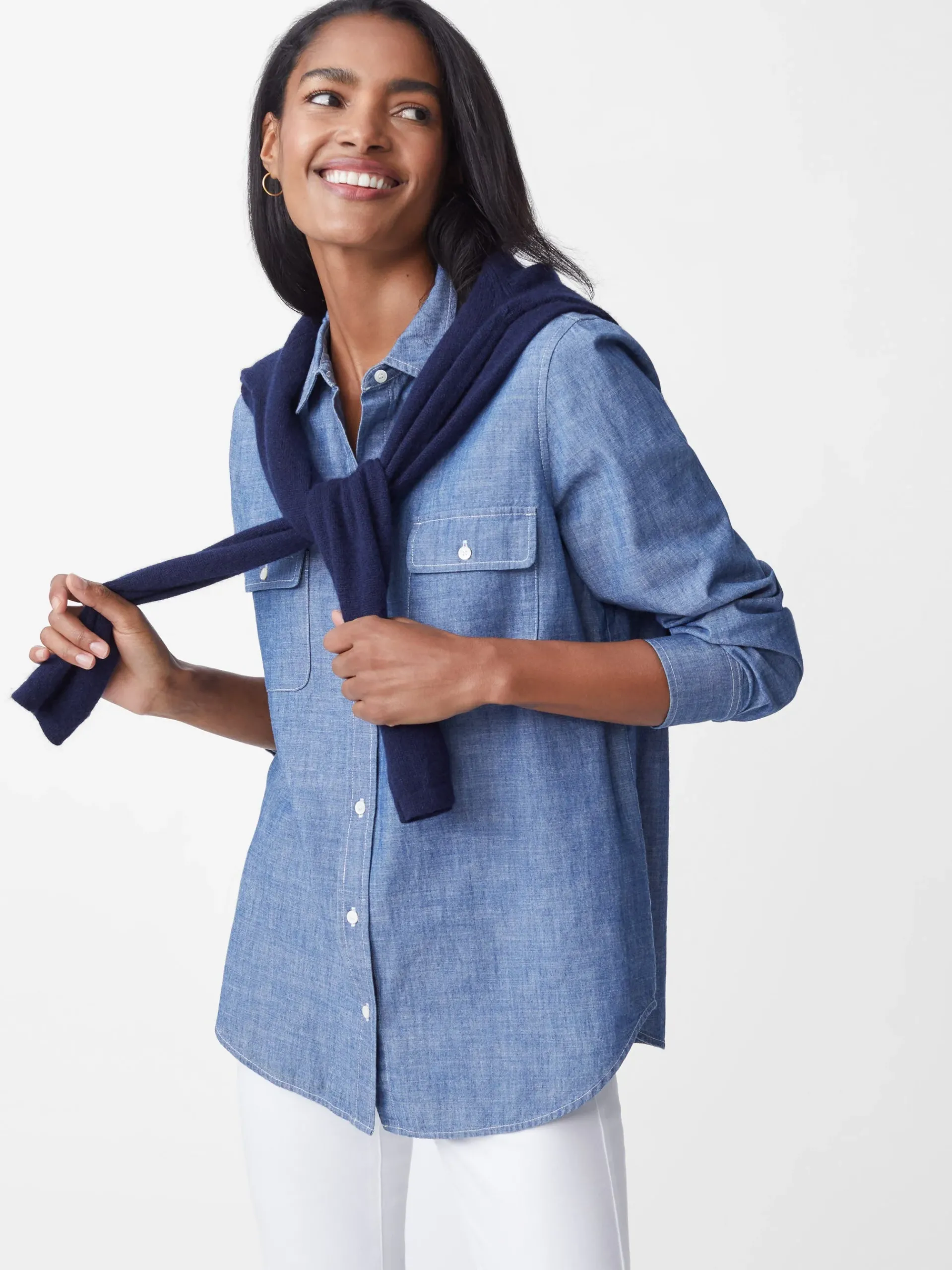 J.McLaughlin Miris Chambray Shirt-Women Tops