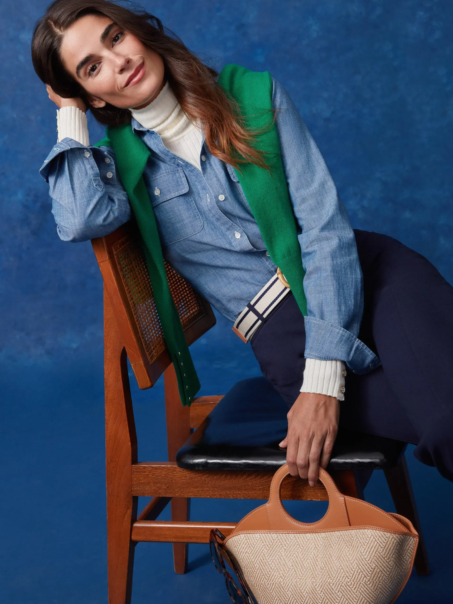 J.McLaughlin Miris Chambray Shirt-Women Tops