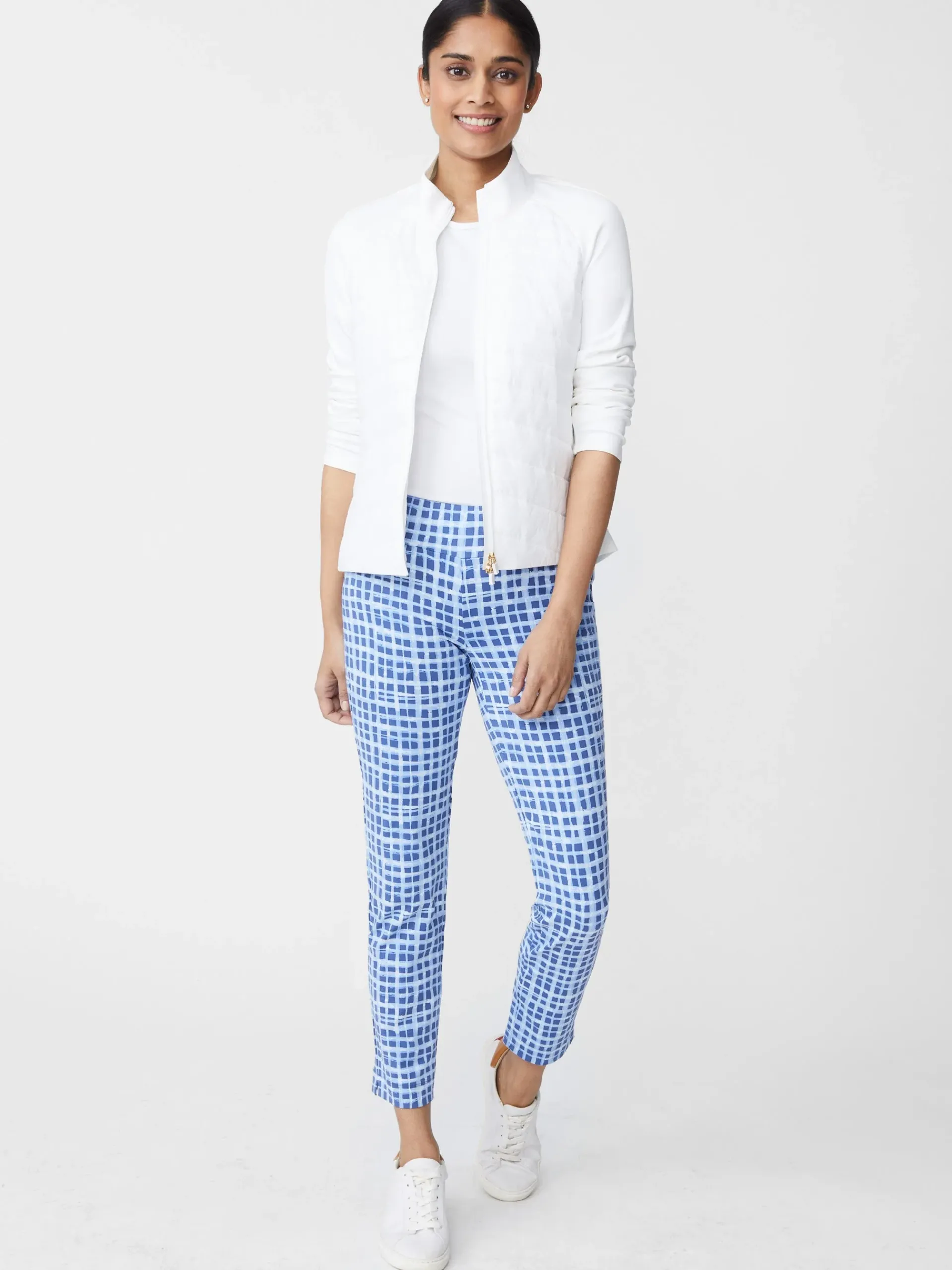 J.McLaughlin Newport Capri Pants In Painterly Check-Women Pants