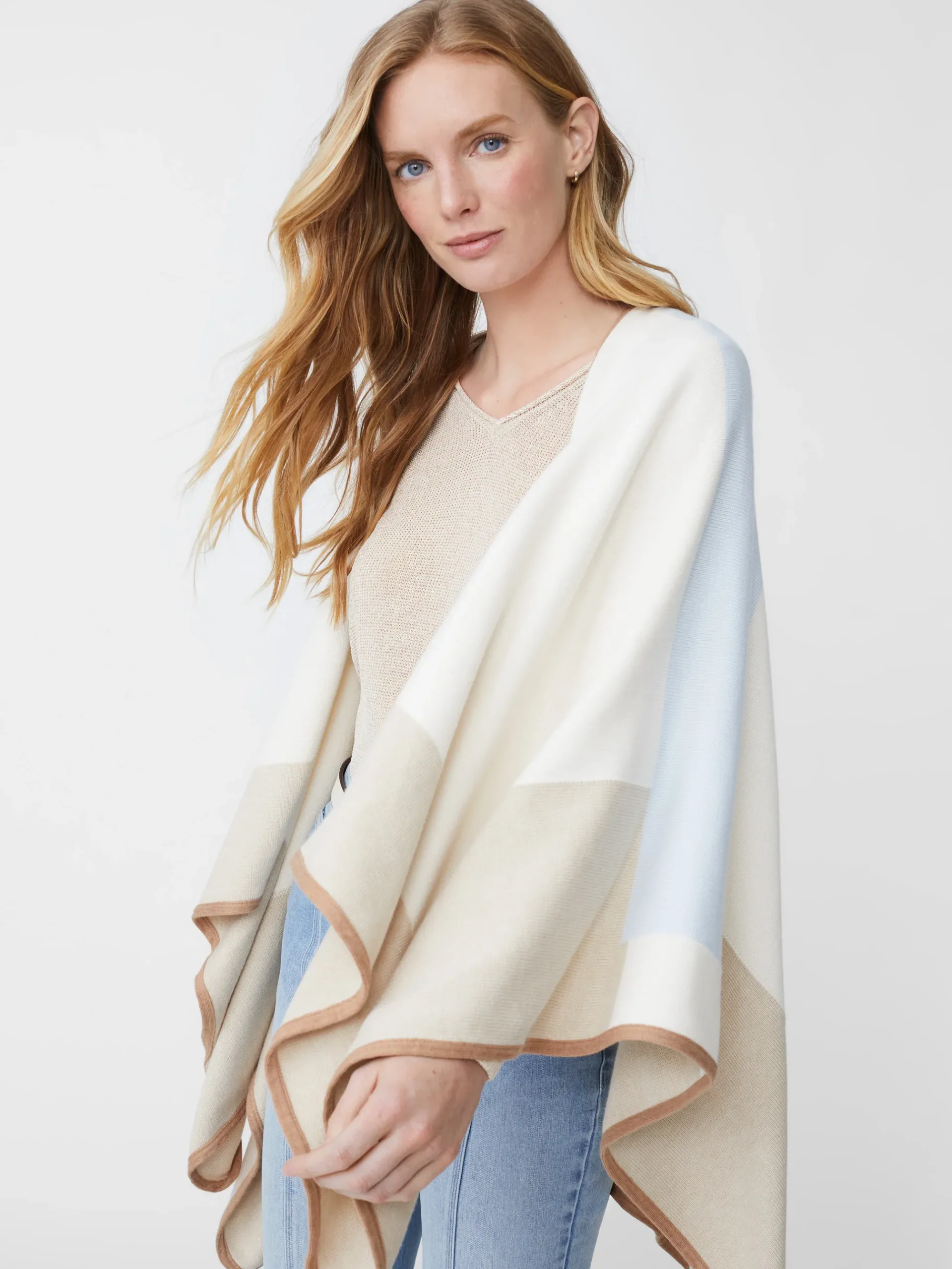 J.McLaughlin Noreen Wrap In Colorblock-Women Jackets & Outerwear|Sweaters