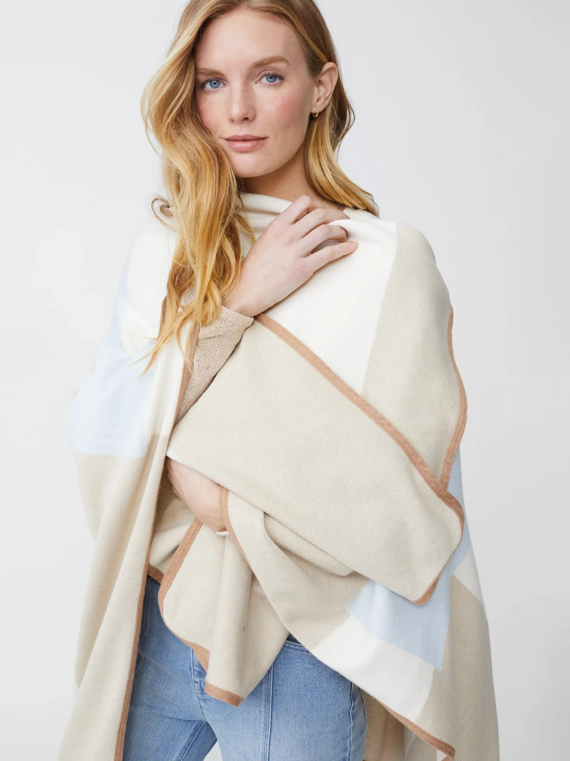 J.McLaughlin Noreen Wrap In Colorblock-Women Jackets & Outerwear|Sweaters