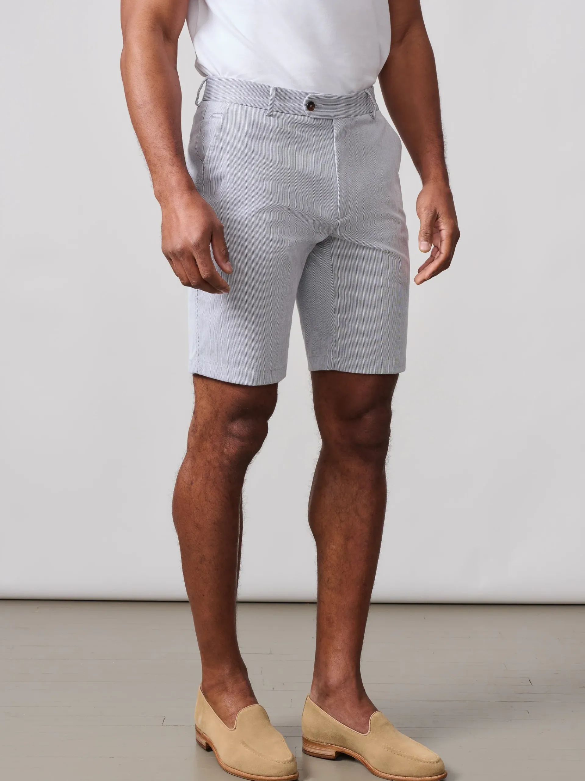 J.McLaughlin Oliver 9" Shorts In Pinstripe- Shorts
