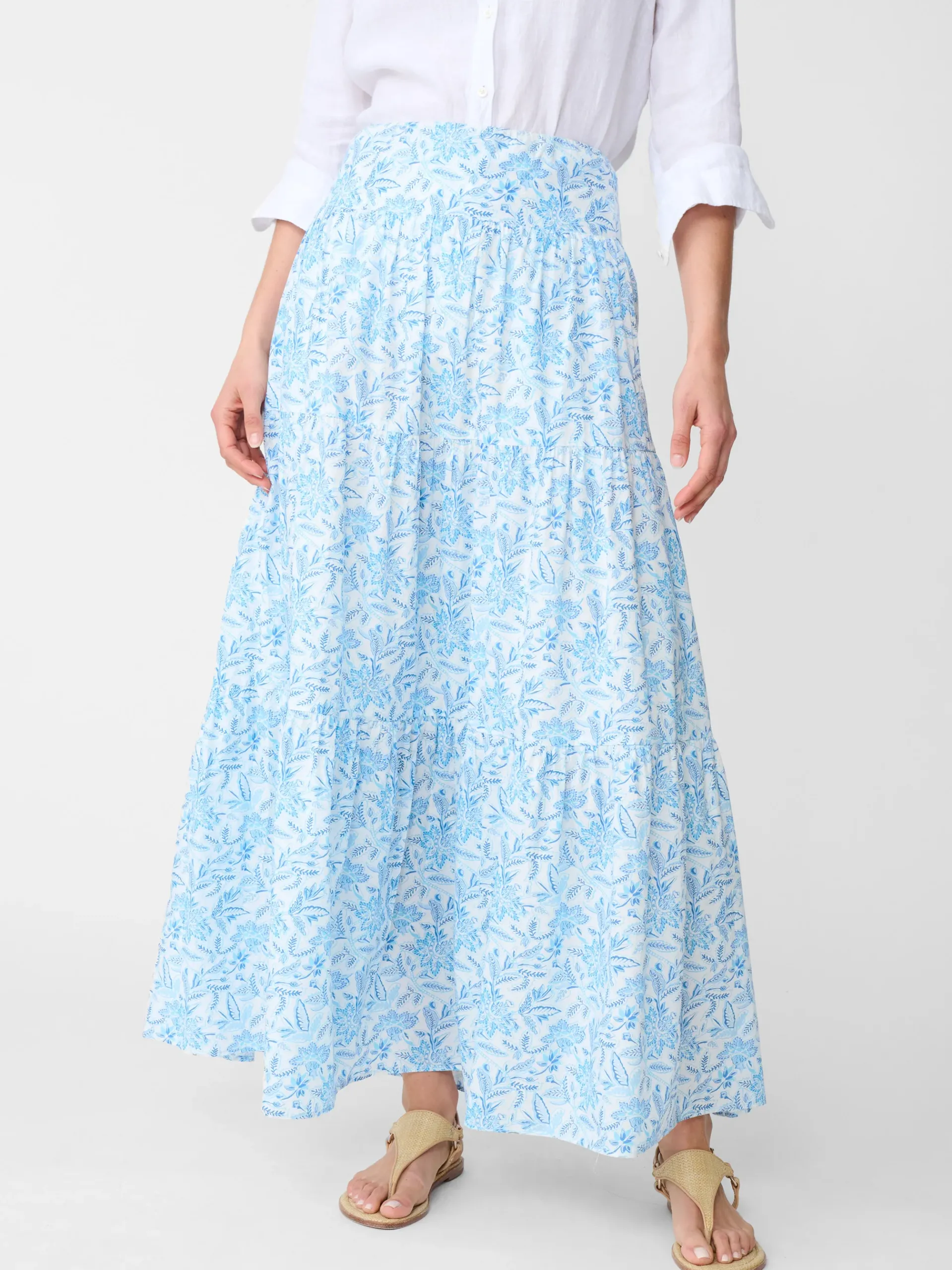 J.McLaughlin Ophelia Maxi Skirt In Mini Bloomsbury-Women Skirts & Skorts