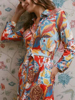 J.McLaughlin Pamela Dress In Terra Blossom-Women Dresses