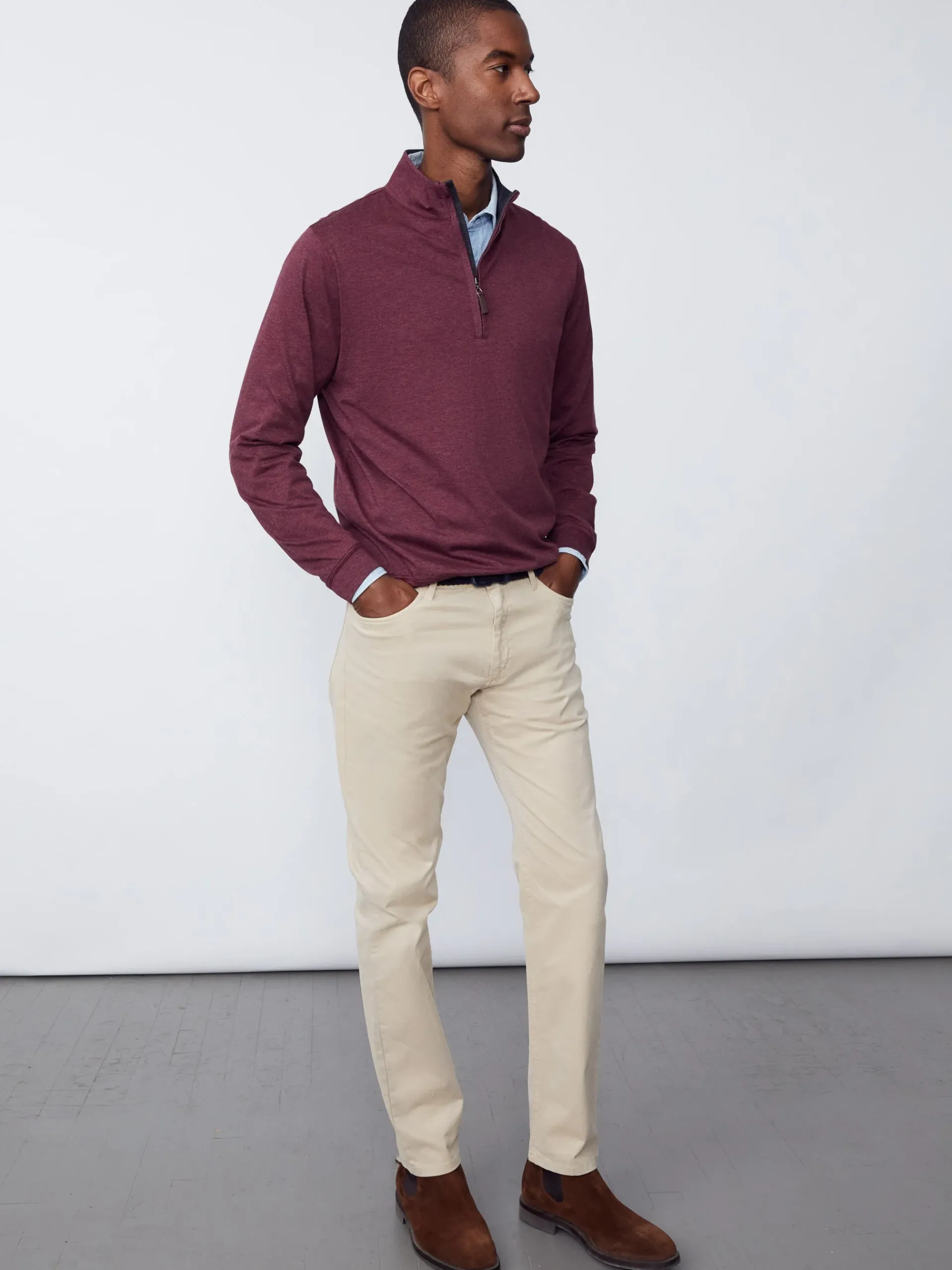 J.McLaughlin Parker 5-Pocket Straight Pants In Stretch Cotton Sateen- Pants