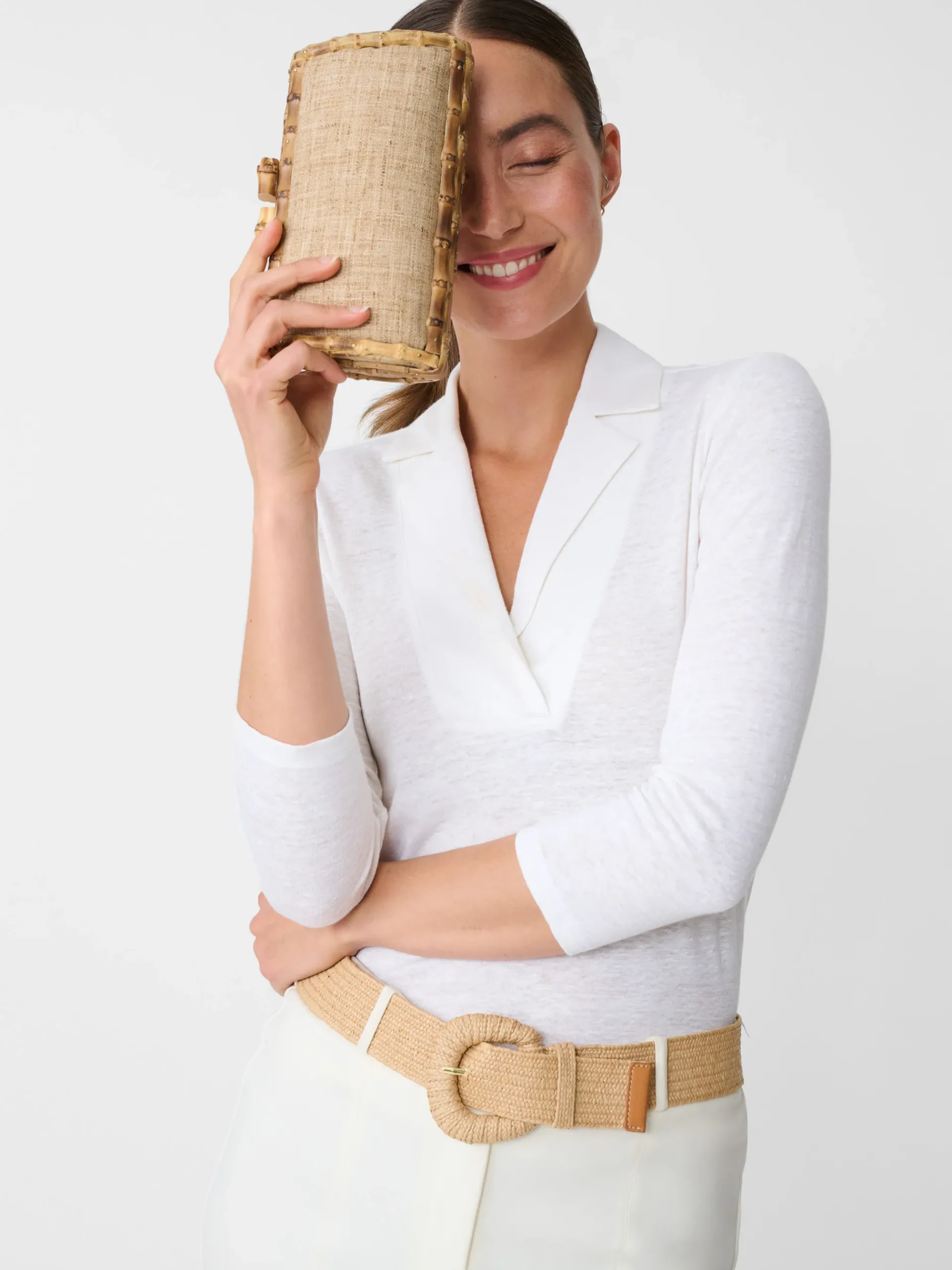J.McLaughlin Romeo Linen Shirt-Women Tops
