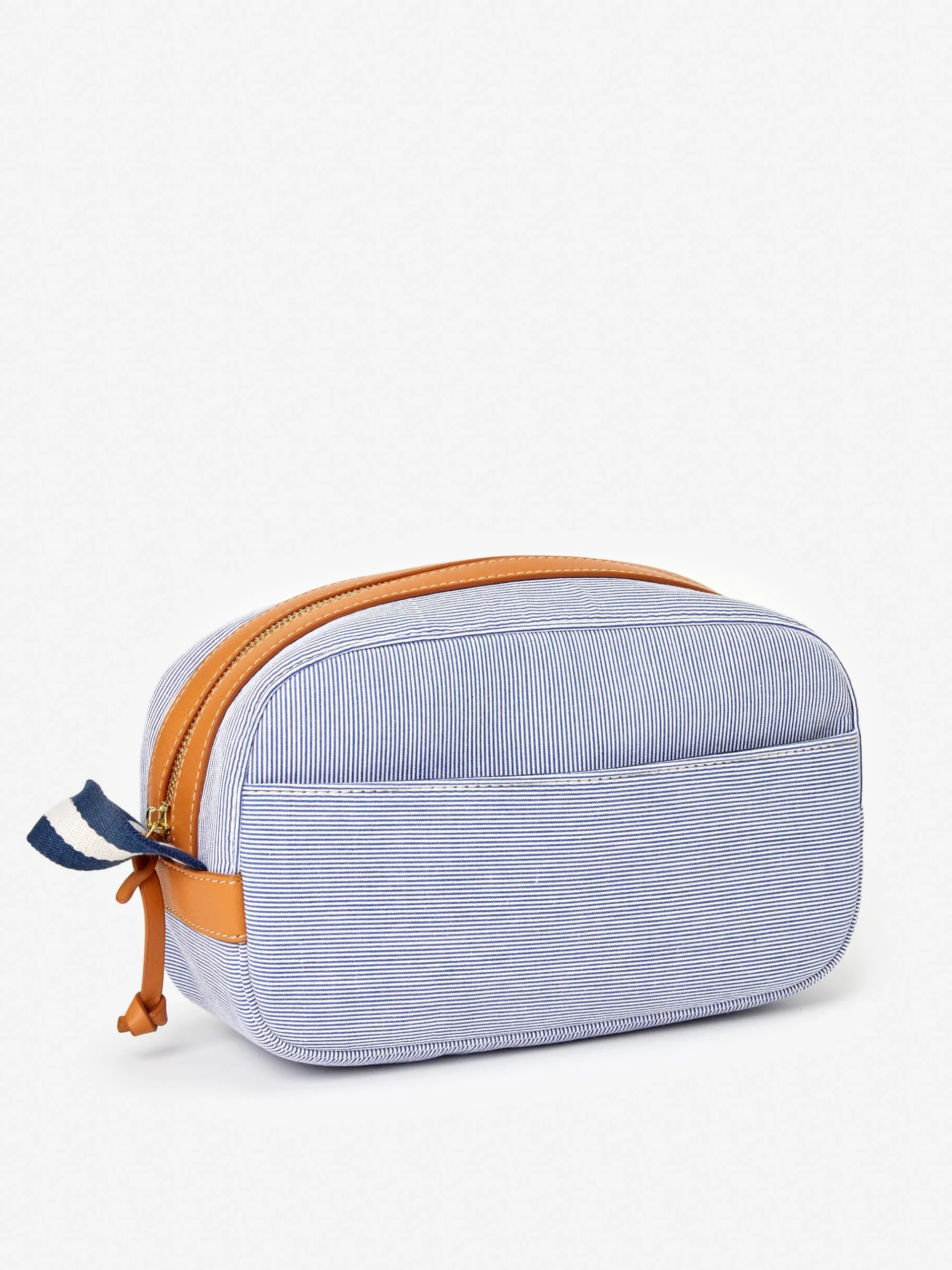 J.McLaughlin Shawn Seersucker Dopp Kit In Stripe- Shoes & Accessories|Luggage & Travel