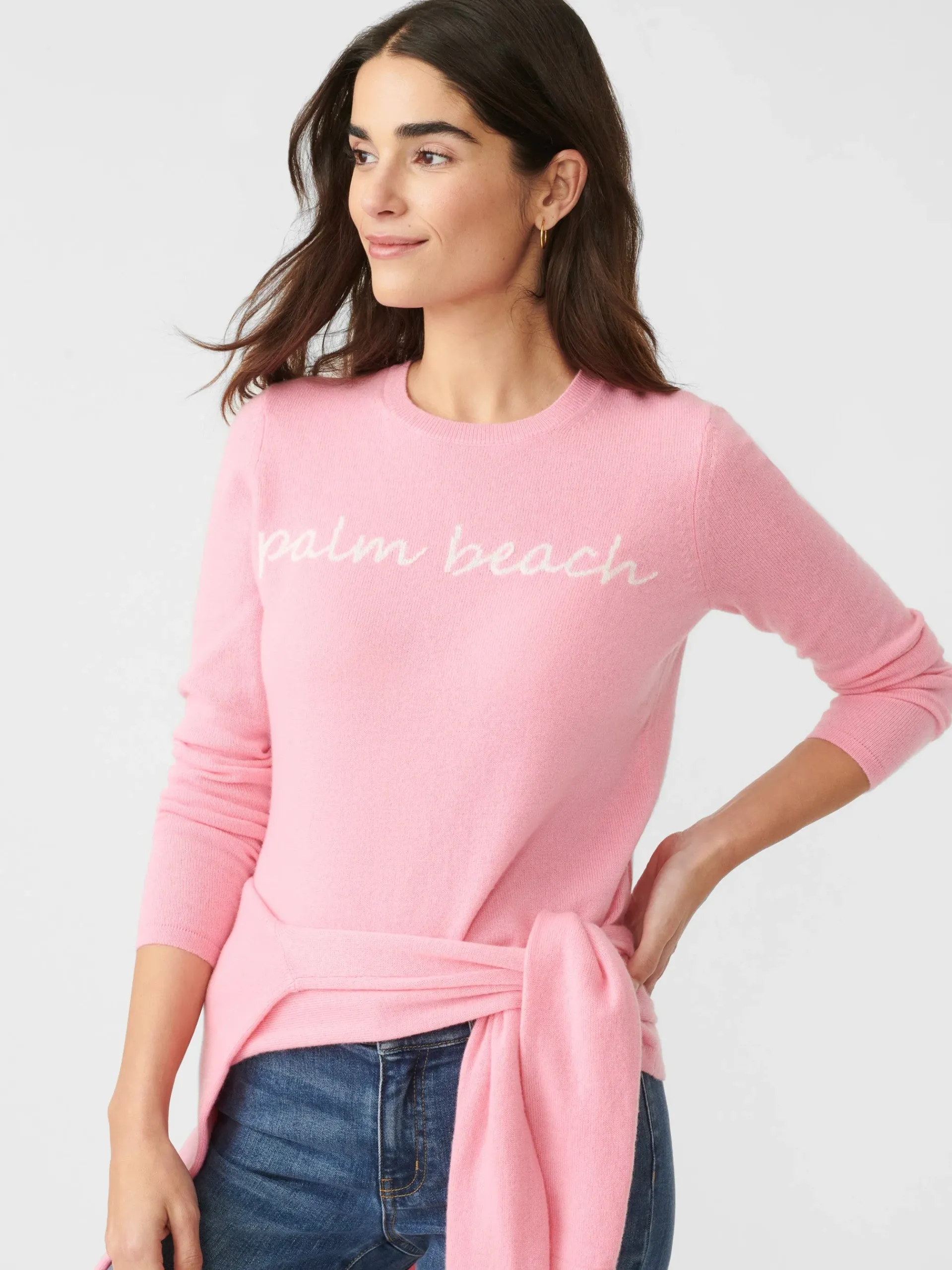 J.McLaughlin Shield Cashmere Sweater In Palm Beach-Women Sweaters