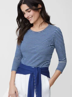 J.McLaughlin Sinclair Tee In Stripe-Women Tops|Tees
